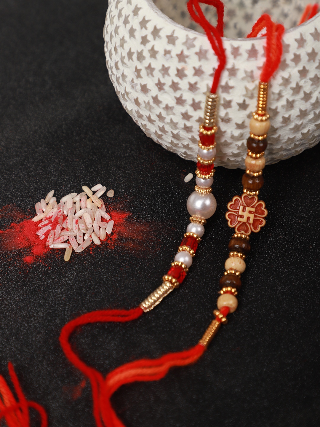 YouBella 2 Rakhi and 2 Greeting Card Combo for Brother (Multi-Colour) (YBRK_93)